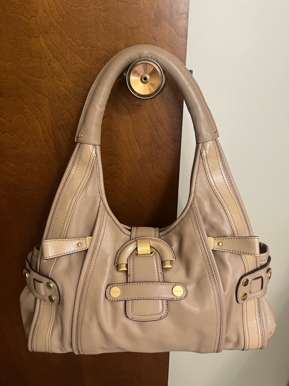B. MAKOWSKY LiKE NEW Genuine Vachetta Leather Slouchy Shoulder Bag In Tan Color - Picture 14 of 14